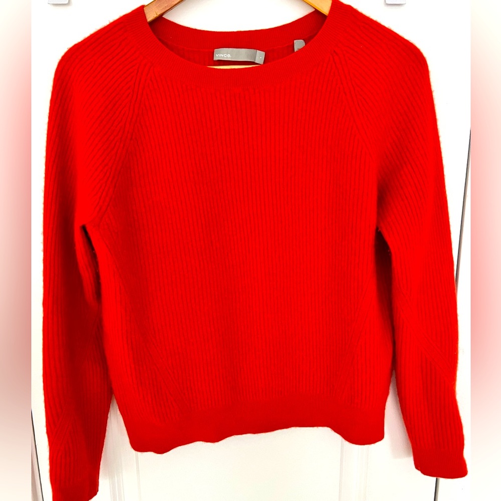 VINCE red/orange cashmere sweater